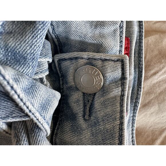 GUESS Jean Skirt Front Tie Pockets Spring Summer Size XL Versatile - Picture 4 of 7